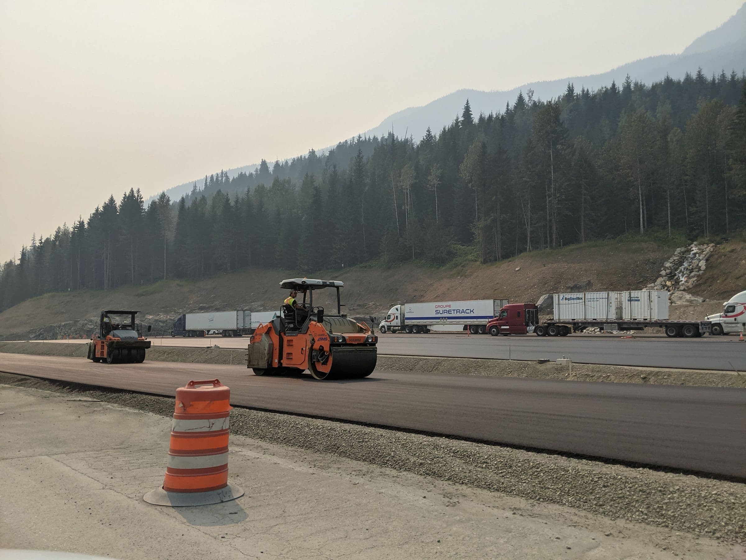 Real representative photograph of asphalt compaction equipment